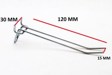 Zawieszka druciana podwójna cynkowana dł. 120 mm rozstaw 15 mm
