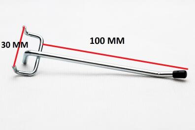 Zawieszka druciana poj. dł. 100 mm, fi 4 mm + palstikowa zatyczka