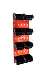 Zestaw pudełek czerwonych Ergobox 1 + płyta perforowana szara 225X630X15 mm (szerokość x wysokość x głębokość-rant) (4)