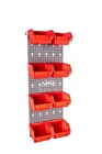 Zestaw pudełek czerwonych Ergobox 1 + płyta perforowana szara 225X630X15 mm (szerokość x wysokość x głębokość-rant) (1)