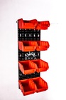 Zestaw pudełek niebieskich Ergobox 2 + płyta perforowana czerwona 225X630X15 mm (szerokość x wysokość x głębokość-rant) (5)