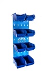 Zestaw pudełek niebieskich Ergobox 2 + płyta perforowana czerwona 225X630X15 mm (szerokość x wysokość x głębokość-rant) (3)