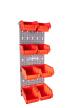 Zestaw pudełek czarnych Ergobox 1 i 2 + płyta perforowana czerwona 225X630X15 mm (szerokość x wysokość x głębokość-rant) (3)