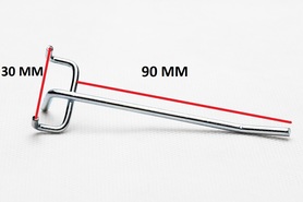 Zawieszka narzędziowa druciana pojedyńcza dł. 90 mm, fi 3 mm