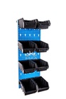 Zestaw pudełek czarnych Ergobox 2 + płyta perforowana niebieska 225x505x15 mm (szerokość x wysokość x głębokość-rant) (1)