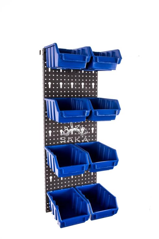 Zestaw pudełek czerwonych Ergobox 2 + płyta perforowana czerwona 225x505x15 mm (szerokość x wysokość x głębokość-rant) (6)