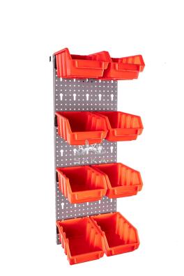 Zestaw pudełek czerwonych Ergobox 2 + płyta perforowana szara 225x505x15 mm (szerokość x wysokość x głębokość-rant)