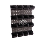 Zestaw pudełek czarnych Ergobox 1 + płyta perforowana szara podwójna 450x630x15 mm (szerokość x wysokość x głębokość-rant) (6)