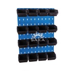 Zestaw pudełek czarnych Ergobox 1 + płyta perforowana niebieska podwójna 450x630x15 mm (szerokość x wysokość x głębokość-rant) (1)