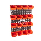 Zestaw pudełek czarnych Ergobox 1 + płyta perforowana czerwona podwójna 450x630x15 mm (szerokość x wysokość x głębokość-rant) (8)