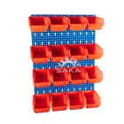 Zestaw pudełek czarnych Ergobox 2 + płyta perforowana niebieska podwójna450x630x15 mm (szerokość x wysokość x głębokość-rant) (7)