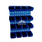 Zestaw pudełek niebieskich Ergobox 2 + płyta perforowana szara podwójna 450x630x15 mm (szerokość x wysokość x głębokość-rant) (4)