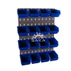 Zestaw pudełek niebieskich Ergobox 2 + płyta perforowana czerwona podwójna 450x630x15 mm (szerokość x wysokość x głębokość-rant) (8)