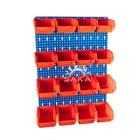 Zestaw pudełek niebieskich Ergobox 1 i 2 + płyta perforowana czerwona podwójna 450x630x15 mm (szerokość x wysokość x głębokość-rant) (7)
