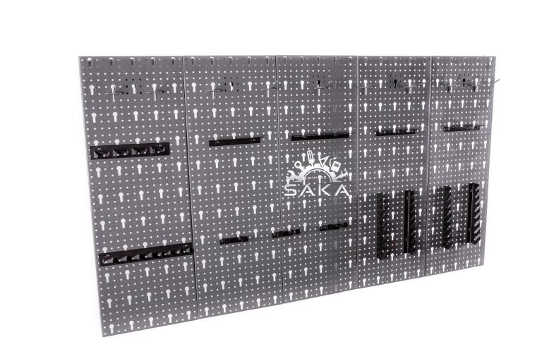 Ścianka narzędziowa czerwona duża 5 płyt perforowanych dodatkowo dedykowany kpl. 22 zawieszek (2)