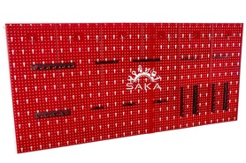 Ścianka narzędziowa czerwona duża 6 płyt perforowanych dodatkowo dedykowany kpl. 22 zawieszek