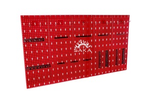 Ścianka narzędziowa czerwona mała 5 płyt perforowanych dodatkowo dedykowany kpl. 22 zawieszek