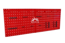 Ścianka narzędziowa czerwona mała 7 płyt perforowanych dodatkowo dedykowany kpl. 22 zawieszek