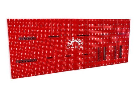Ścianka narzędziowa czerwona mała 7 płyt perforowanych dodatkowo dedykowany kpl. 22 zawieszek (1)